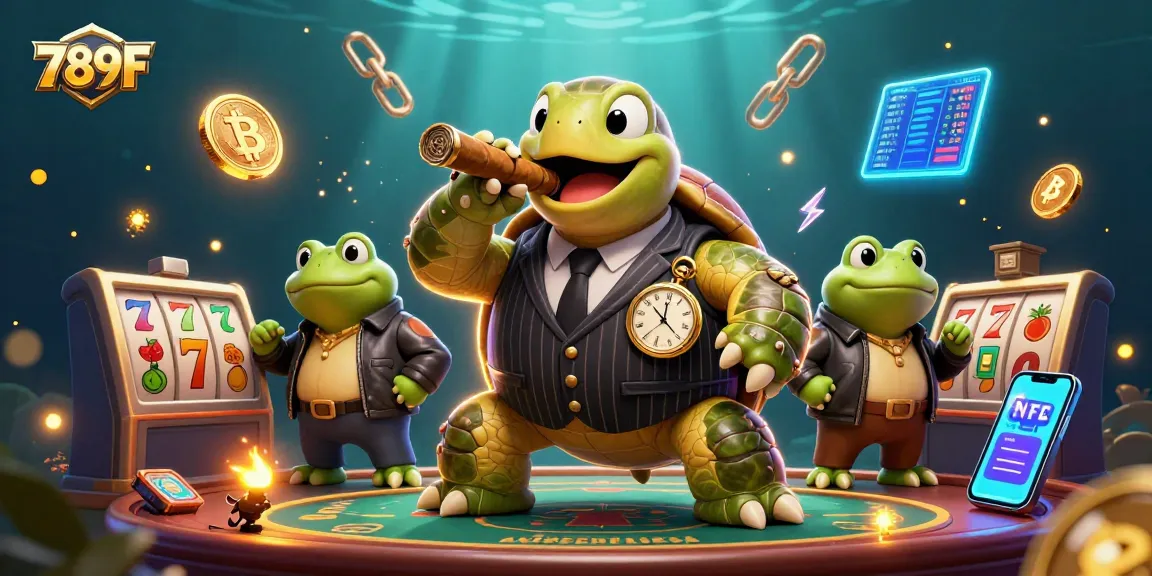 Engage in thrilling slots action at 789F with vibrant characters and neon casino elements.