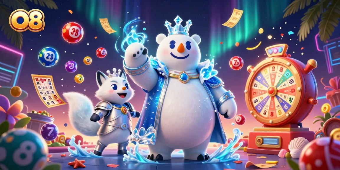O8 offers thrilling gameplay with lottery excitement featuring colorful bouncing numbered balls and dynamic prize elements.