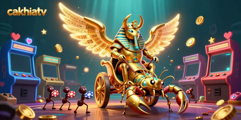 Cakhiatv captures exhilarating sports betting action with dynamic characters in a vibrant casino atmosphere.