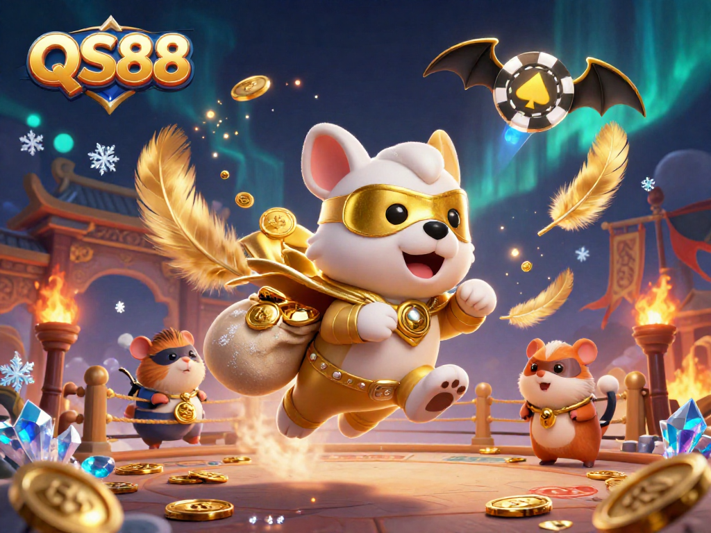 Experience excitement with QS88 as a superhero dog and hamster venture through a dynamic gambling scene.