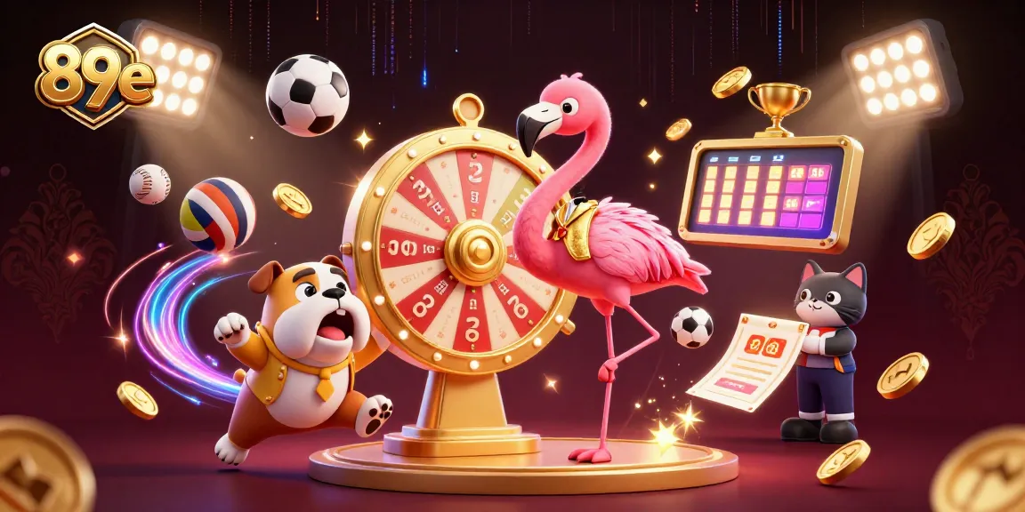 Engage with 89e's thrilling gaming experience as the flamboyant flamingo host showcases vibrant prizes