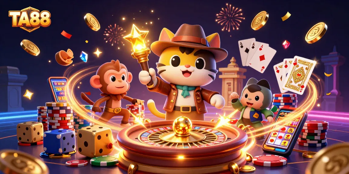Engage with TA88 casino adventures featuring an archaeologist cat discovering treasures.