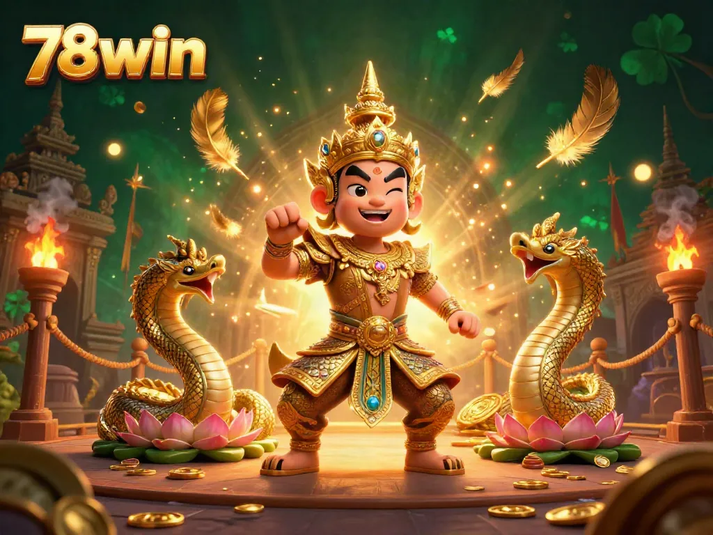 Experience thrilling betting adventures with 78win's vibrant 3D casino illustration showcasing winning elements.