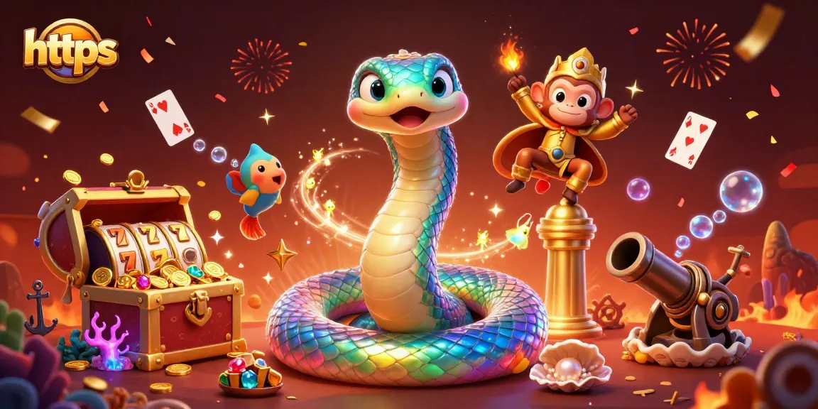 Experience thrilling gaming action at https with a vibrant 3D casino illustration featuring unique characters and elements.