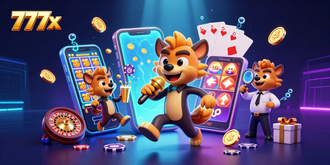 Experience excitement at 777x casino with hyena comedians, bartenders, and thrilling game elements.