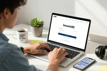 Proses boswin88 login di ruang kerja modern penuh semangat